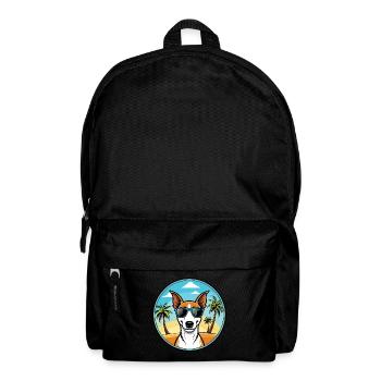 Smooth Fox Terrier Dog Breed Cartoon Sunglasses - Backpack - black - Front