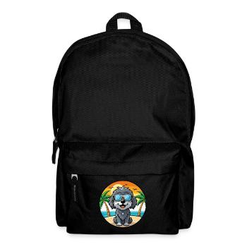 Portuguese Water Dog Breed Cartoon Sunglass Beach - Backpack - black - Front