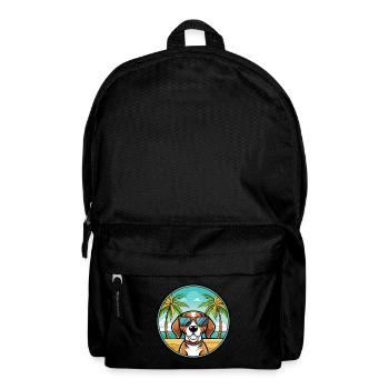Treeing Walker Coonhound Dog Breed Cartoon Beach - Backpack - black - Front