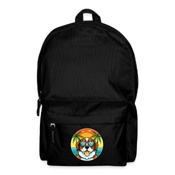 Bernhardiner Hunderasse Cartoon Sonnenbrille Strand - Rucksack - Schwarz - Vorne