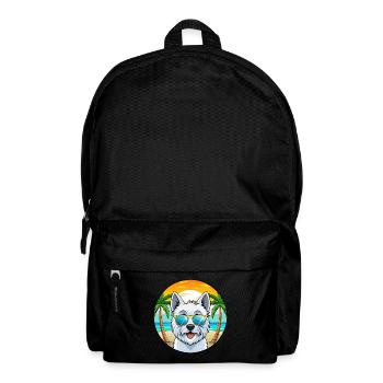 West Highland Terrier Dog Breed Cartoon Sunglasses - Backpack - black - Front