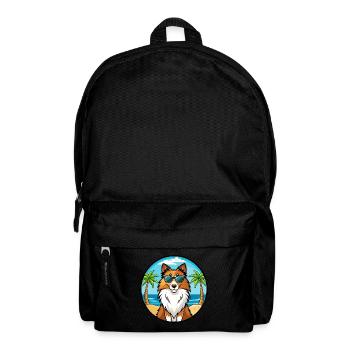 Sheltie Hunderasse Cartoon Sonnenbrille Strand - Rucksack - Schwarz - Vorne