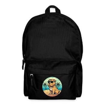 Shar Pei Dog Breed Cartoon Sunglasses Beach - Backpack - black - Front