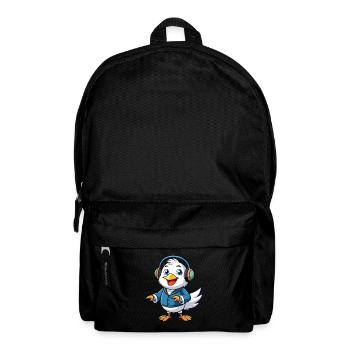 Seagull Funny Cartoon Character Headphone Music - Backpack - black - Front