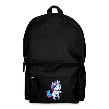 Unicorn Funny Cartoon Character Headphone Music - Backpack - black - Front