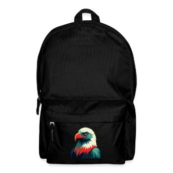 Eagle Cartoon Character Colorful Pet Animal - Backpack - black - Front