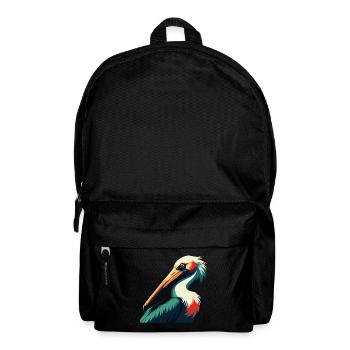 Pélican Dessin animé Personnage Animal de compagnie coloré - Sac à dos - noir - Devant