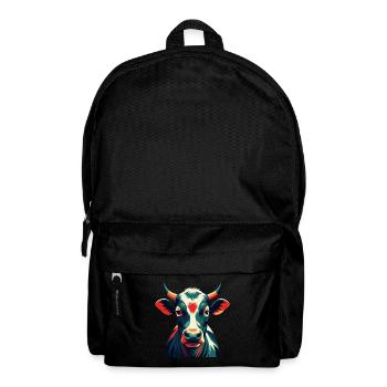 Kuh Cartoon Figur Buntes Haustier Tier - Rucksack - Schwarz - Vorne