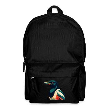 Pie Dessin Animé Personnage Animal De Compagnie Coloré - Sac à dos - noir - Devant