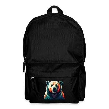 Eisbär Zeichentrickfigur Buntes Haustier Tier - Rucksack - Schwarz - Vorne
