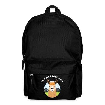 Not My Probllama – Sarcastic Llama Pun - Backpack - black - Front