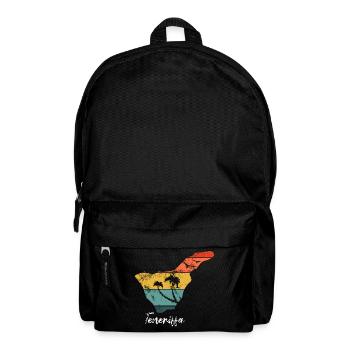 Teneriffa Karte Umriss Kanaren Urlaub vintage - Rucksack - Schwarz - Vorne