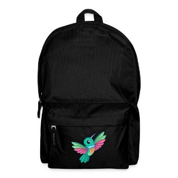 Colibri Mascotte mignonne Personnage de dessin animé Kawaii - Sac à dos - noir - Devant