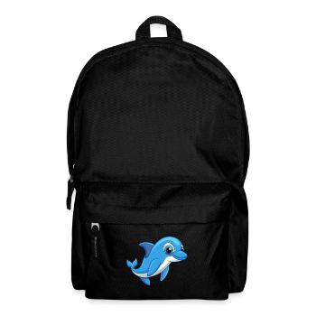 Dauphin Mignon Mascotte Personnage De Dessin Animé Kawaii - Sac à dos - noir - Devant