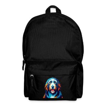Bearded Collie Chien Race Coloré Dessin Animé Kawaii - Sac à dos - noir - Devant