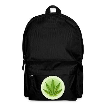 Feuille Cannabis Grafique Circulaire - Sac à dos - noir - Devant