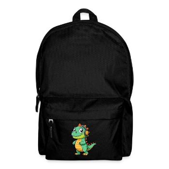 Dinosaur Funny Cartoon Character Headphone Music - Backpack - black - Front