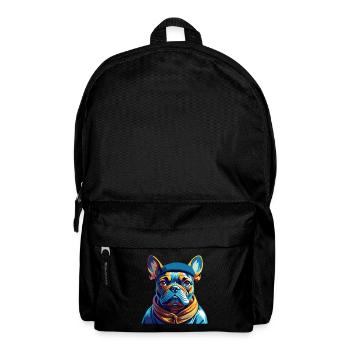 Chien Français Race de chien Coloré Dessin animé Kawaii - Sac à dos - noir - Devant