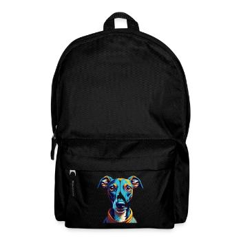 Anglais Whippet Chien Race Coloré Dessin Animé Kawaii - Sac à dos - noir - Devant