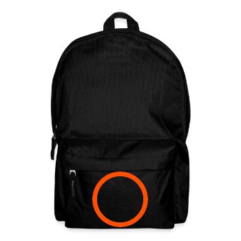 Neonorangefarbenes Kreisemblem - Rucksack - Schwarz - Vorne