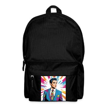 Portrait style pop art homme élégant - Sac à dos - noir - Devant