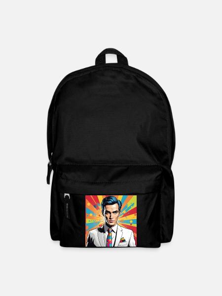 Portrait Pop Art Élégant - Sac à dos - noir