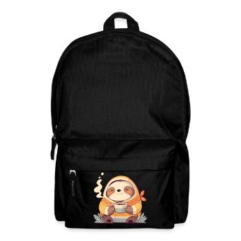Sloth Illustration With His Cup Of Coffee - Backpack - black - Front