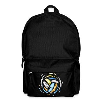 Colorful Volleyball Sun Illustration Volleyball Player - Backpack - black - Front