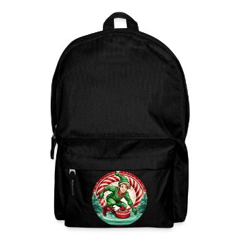 Weihnachtself Curling - Rucksack - Schwarz - Vorne