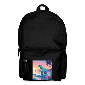 Ours polaire en vacances - Sac à dos - noir - Devant