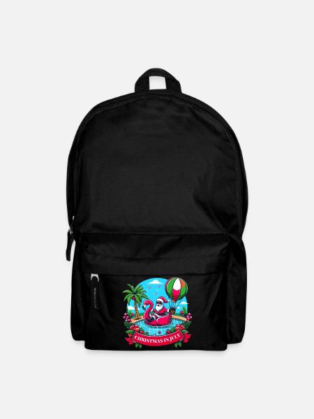 Feiern Sie Weihnachten im Juli mit dem Weihnachtsmann und dem Flamingo! - Rucksack - Schwarz