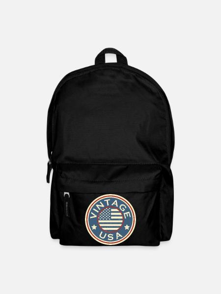 Vintage USA Grunge Style American Flag - Backpack - black