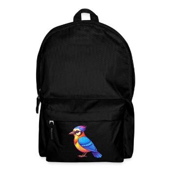 Blue Jay Colorful Kawaii Cartoon Character Clipart - Backpack - black - Front