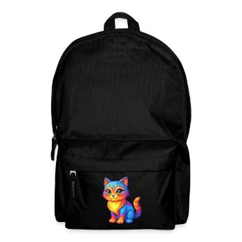 Cat Colorful Kawaii Cartoon Character Clipart - Backpack - black - Front