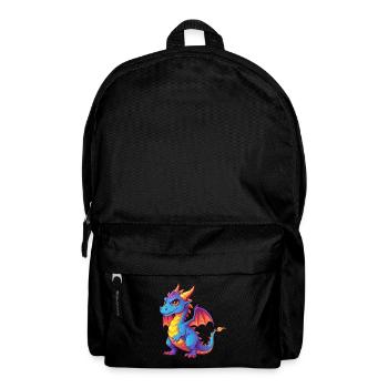 Dragon Colorful Kawaii Cartoon Character Clipart - Backpack - black - Front