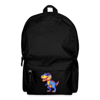 dinosaure coloré kawaii personnage de dessin animé clipart - Sac à dos - noir - Devant