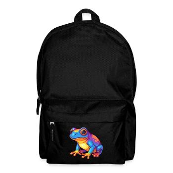 Frog Colorful Kawaii Cartoon Character Clipart - Backpack - black - Front