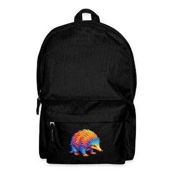 Echidna Colorful Kawaii Cartoon Character Clipart - Backpack - black - Front
