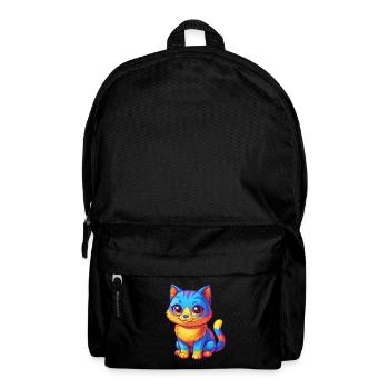 Cat Colorful Kawaii Cartoon Character Clipart - Backpack - black - Front