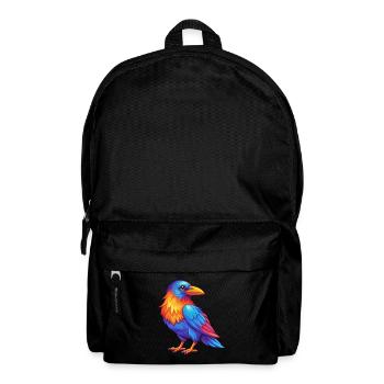 Crow Colorful Kawaii Cartoon Character Clipart - Backpack - black - Front
