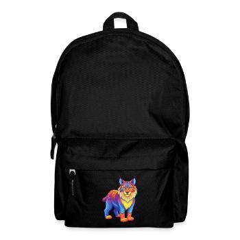 Bobcat Bunte Kawaii Cartoon Charakter Clipart - Rucksack - Schwarz - Vorne