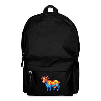 Cow Colorful Kawaii Cartoon Character Clipart - Backpack - black - Front