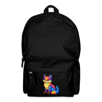 Renard arctique Personnage de dessin animé kawaii coloré - Sac à dos - noir - Devant