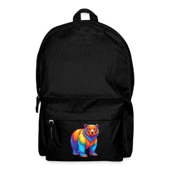 ours coloré kawaii dessin animé personnage clipart - Sac à dos - noir - Devant
