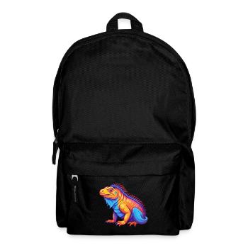 Iguana Colorful Kawaii Cartoon Character Clipart - Backpack - black - Front