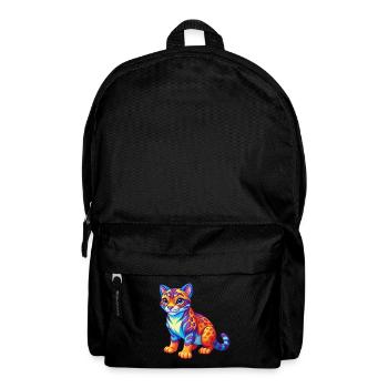 Ocelot Colorful Kawaii Cartoon Character Clipart - Backpack - black - Front