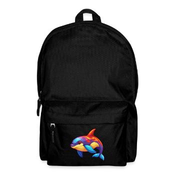 Orca Bunte Kawaii Cartoon Figur Clipart - Rucksack - Schwarz - Vorne
