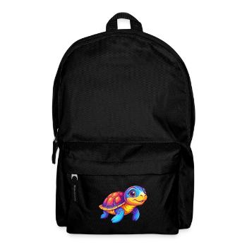 Turtle Colorful Kawaii Cartoon Character Clipart - Backpack - black - Front