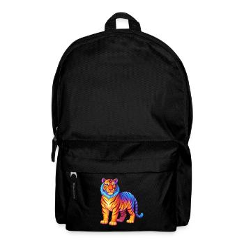 Tiger Colorful Kawaii Cartoon Character Clipart - Backpack - black - Front