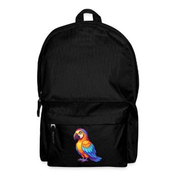 Papagei Bunte Kawaii Cartoon Charakter Clipart - Rucksack - Schwarz - Vorne